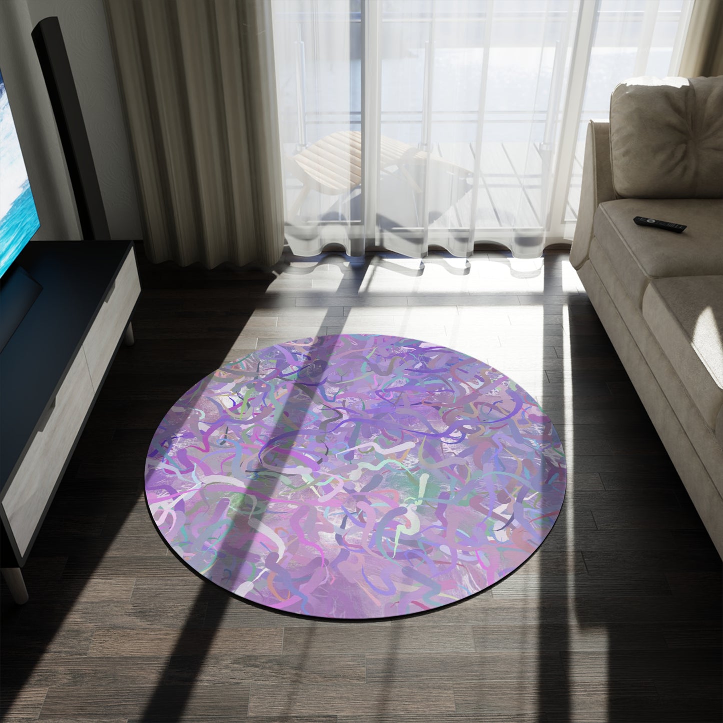 Round Rug Has Matching Products Sold Separate. One Comforter Two Pillow Sams And A Lamp, With Shipping Under 268$. Pick Your Own Image For Free Please Call, Matching Rugs Curtains And Clocks Also Available