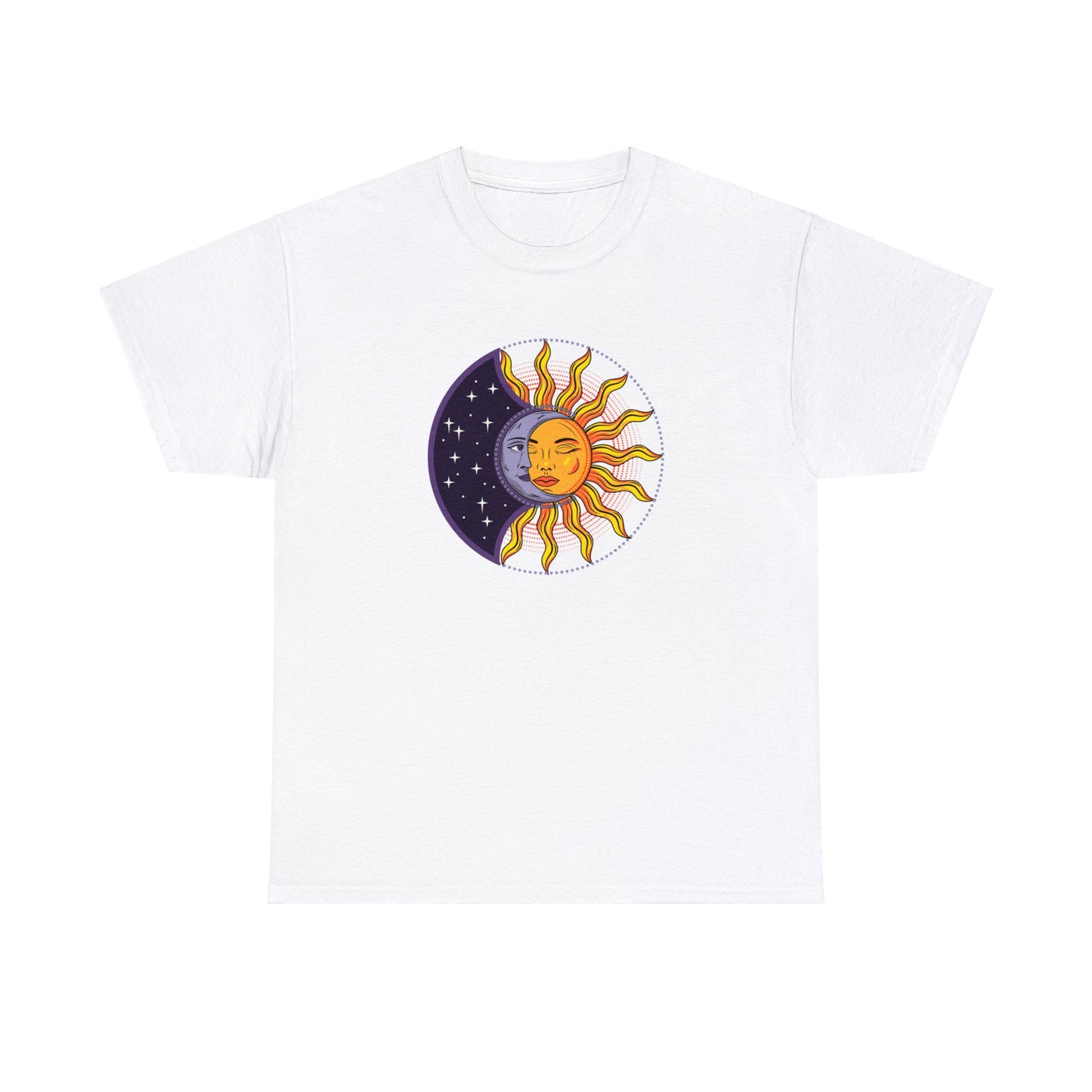 Unisex Heavy Cotton Tee Adult/Teen Activewear Sun and Moon Shirt Comes In Many Colors