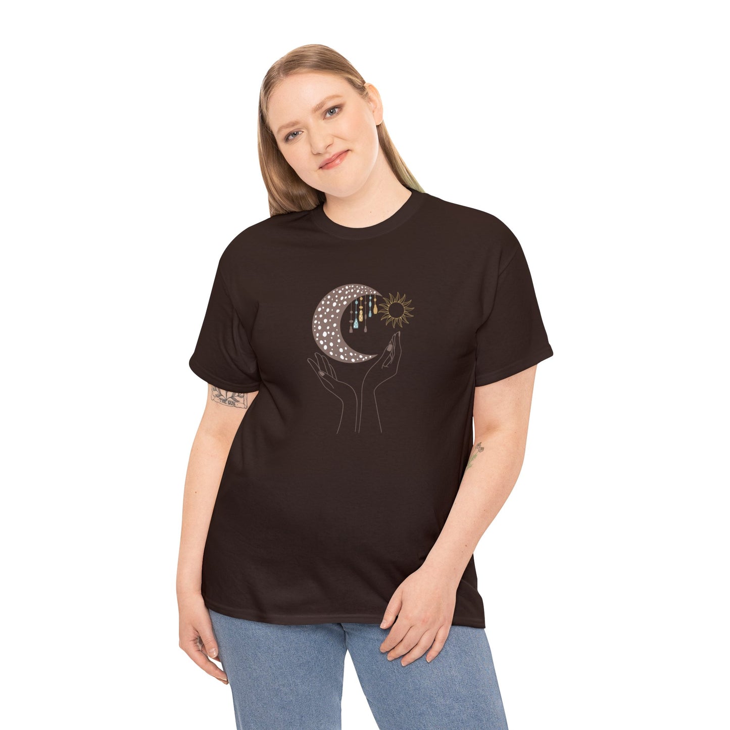 Unisex Heavy Cotton Tee Adult/Teen Activewear Moon Lover Shirt Comes In Many Colors