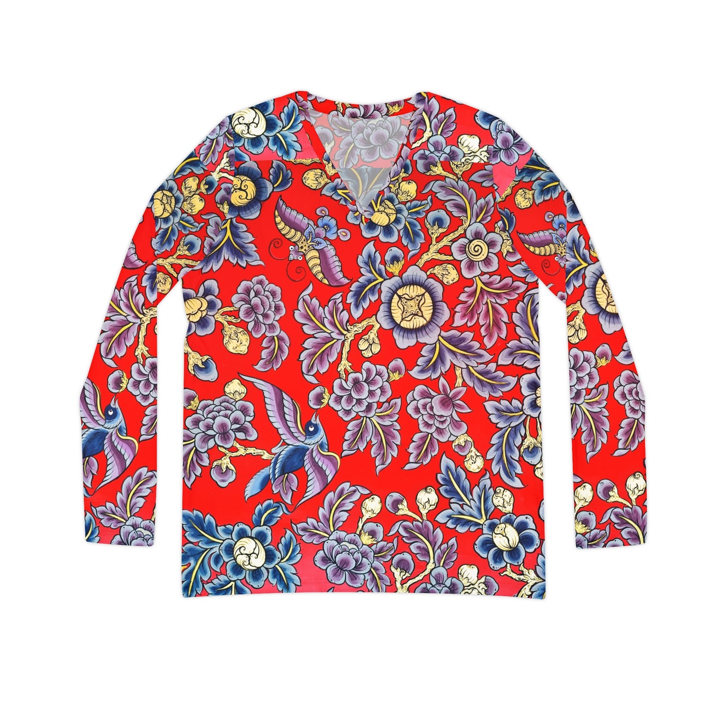 Women's Long Sleeve V-neck Shirt (AOP)