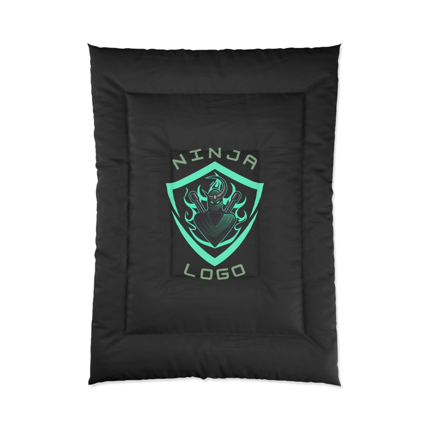 Comforter Teen/Kids Accessories Decor Great For Kids Bedroom Ninja in Blue on Black Blanket