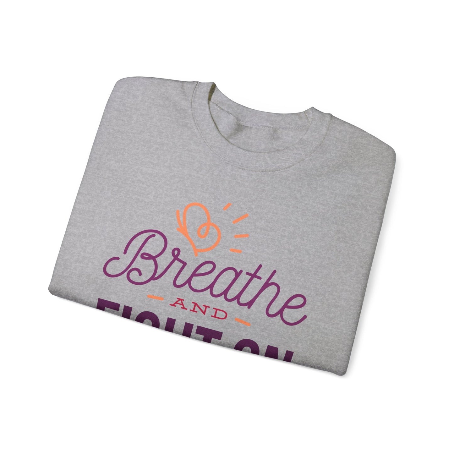 Unisex Heavy Blend™ Crewneck Sweatshirt Adult/Teen Activewear Black Lives Matter Breathe and Live On in Colors Purple and Peach Writing