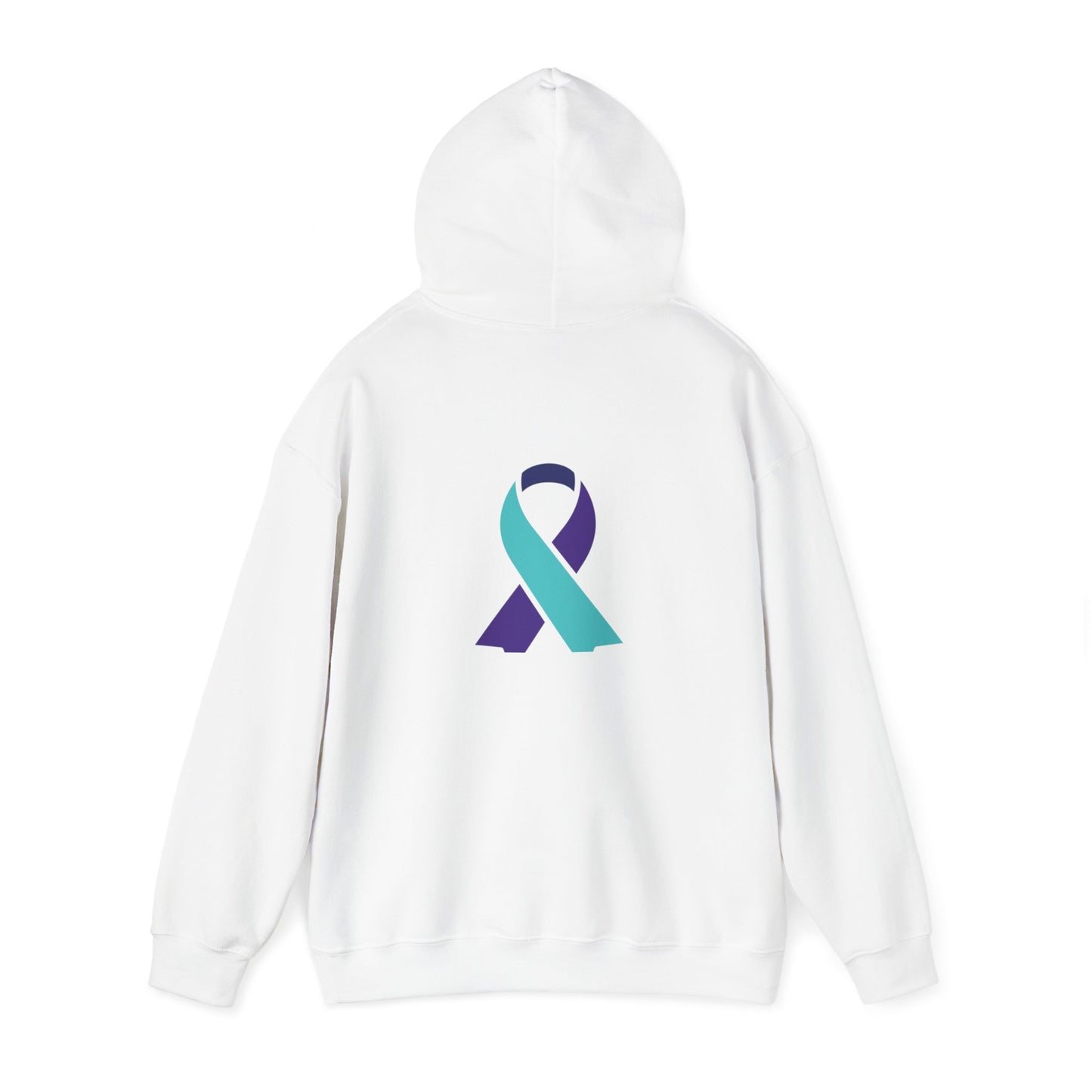 Unisex Heavy Blend™ Hooded Sweatshirt Adult/Teen Activewear Suicide Awareness Ribbon Teal/Purple Ribbon