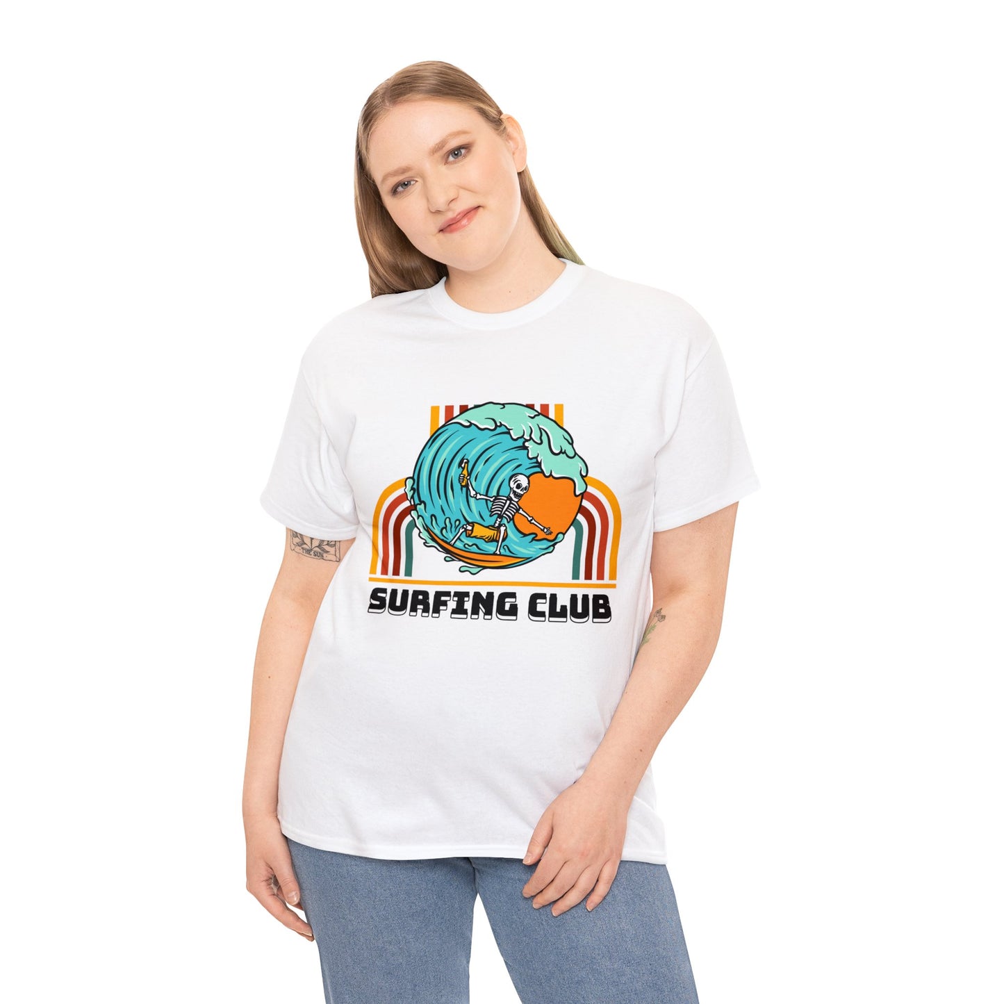 Unisex Heavy Cotton Tee adult/Teen Surfing Club Shirt Comes In Many Colors