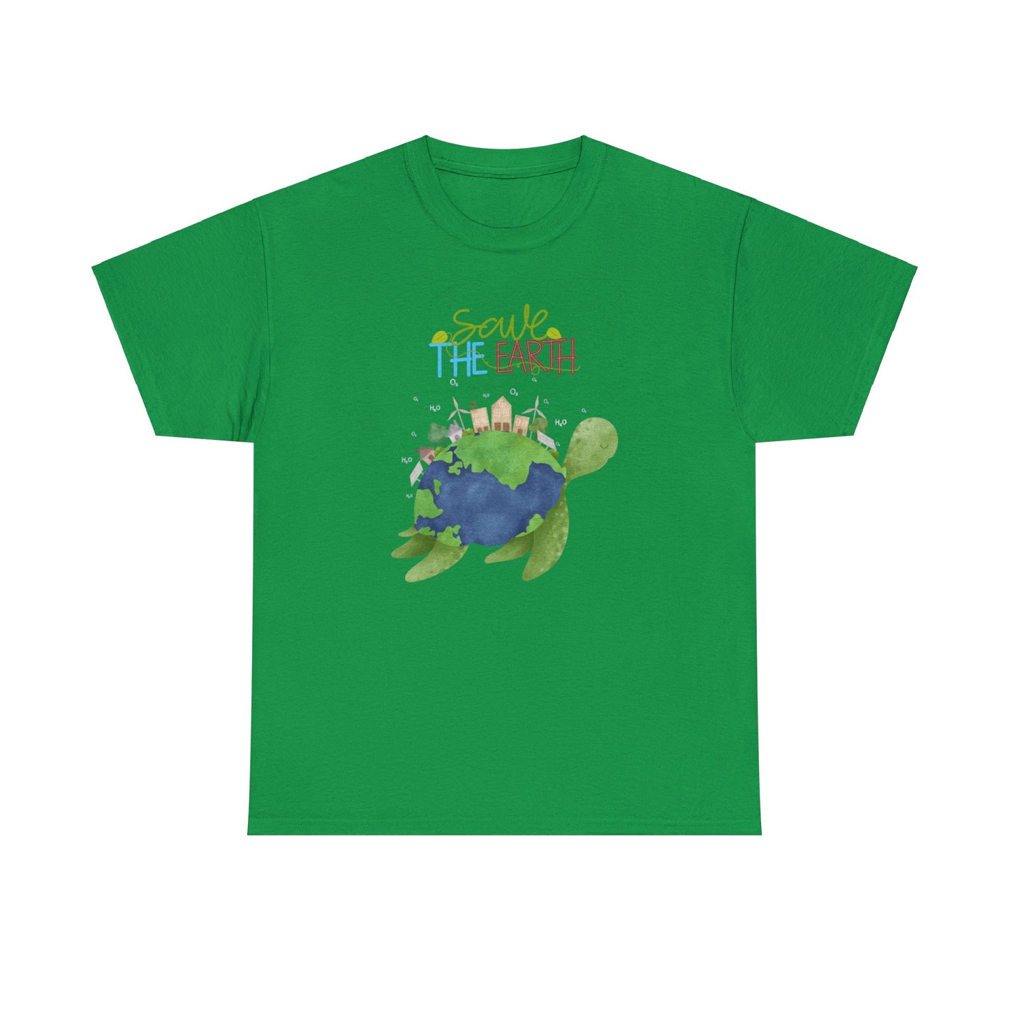 Unisex Heavy Cotton Tee Adult/Teen Activewear Shirt Comes In Many Colors Save The Earth With A Sea Turtle