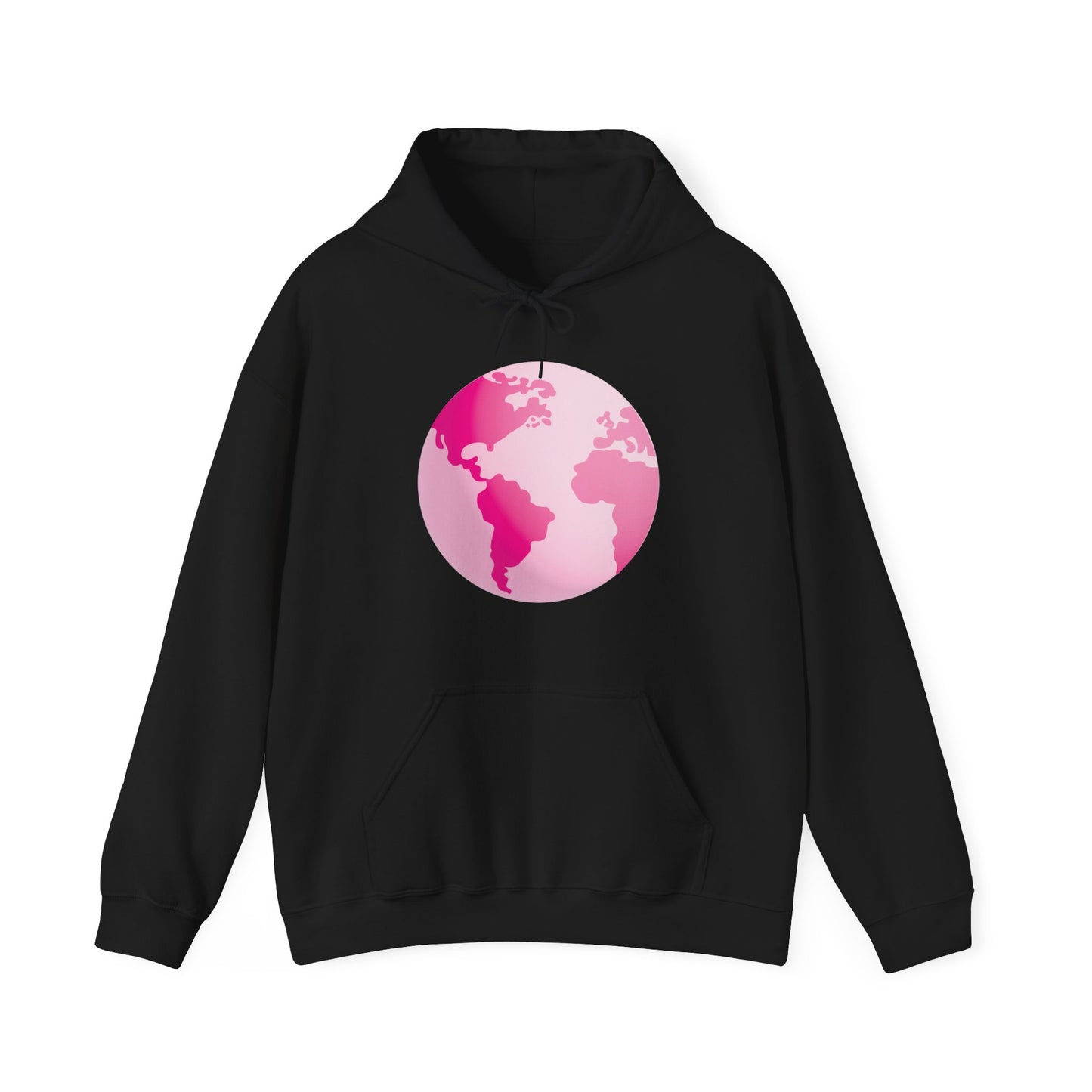 Unisex Heavy Blend™ Hooded Sweatshirt Adult/Teen Activewear on Front Pink World for Fighting Cancer and on Back Fight Cancer in Pink Writing