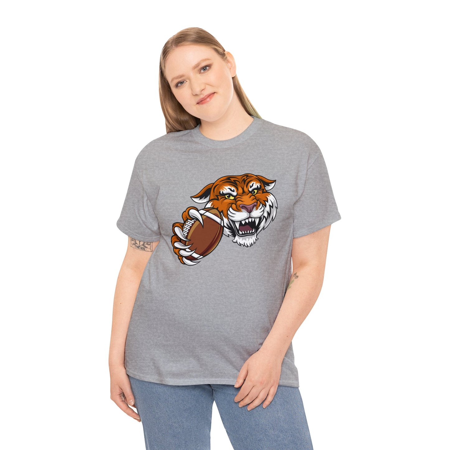 Unisex Heavy Cotton Tee Adult/Teen Activewear Tiger's Football Tea Generic Team Shirt Comes In Many Colors