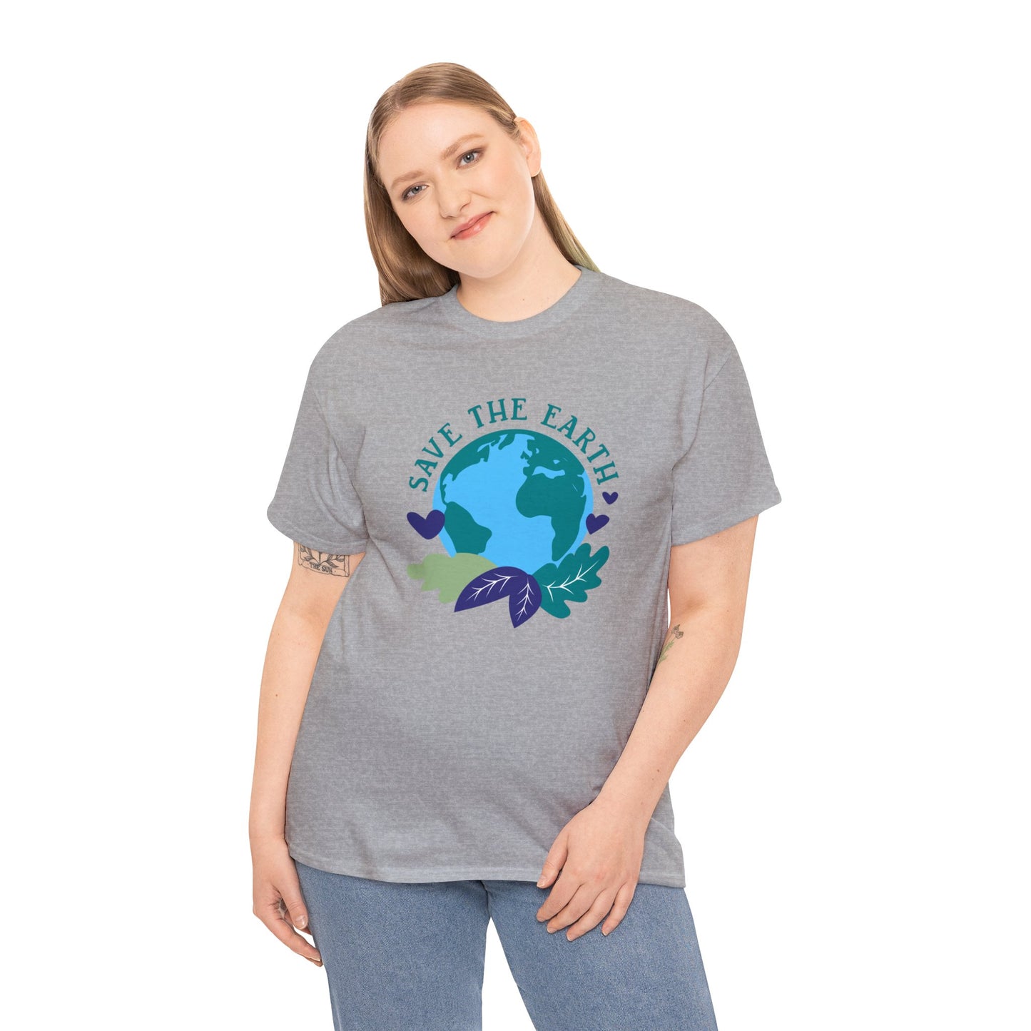 Unisex Heavy Cotton Tee Adult/Teen Activewear Shirt Comes In Many Colors Save The Earth