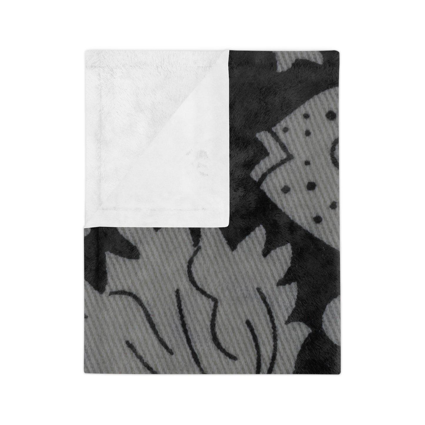 Velveteen Minky Blanket Adult/Teen Accessories Decor Black And Grey Design