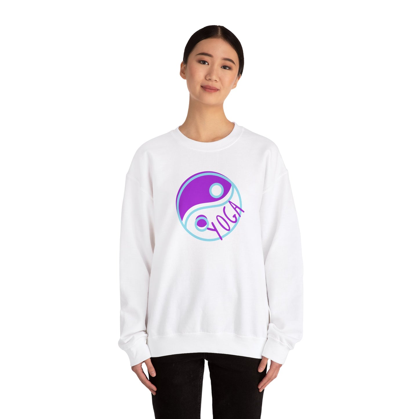 Unisex Heavy Blend™ Crewneck Sweatshirt ADULT/TEEN ACTIVEWEAR YIN-YANG  PURPLE TEAL-BLUE