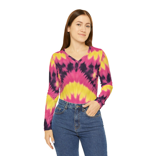 Women's Long Sleeve V-neck Shirt (AOP)