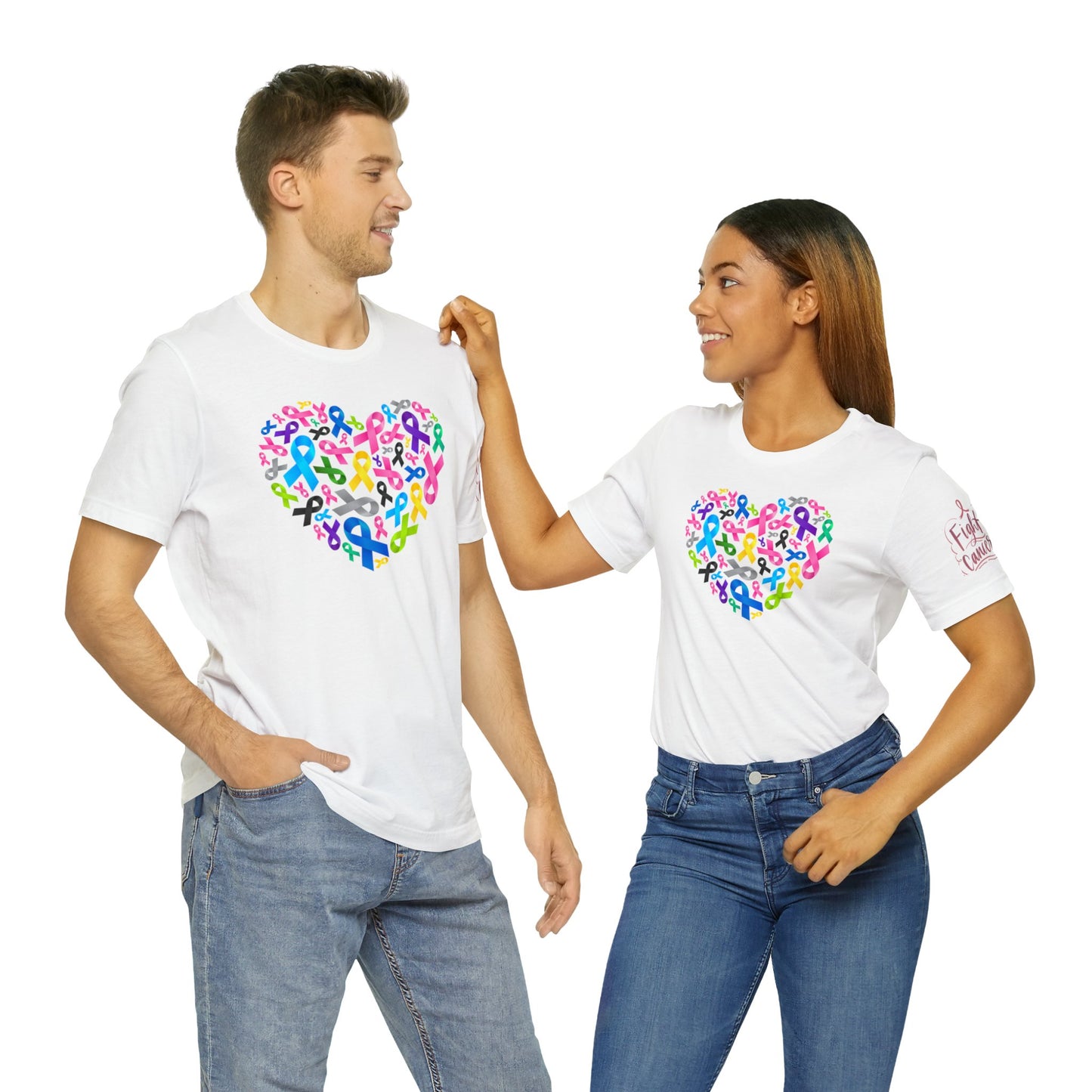 Unisex Jersey Short Sleeve Tee Adult/Teen Activewear Blue Ribbon for Child Abuse Yellow Ribbon for Child Cancer Purple Ribbon for Domestic Violence and Pink for Breast Cancer Awareness