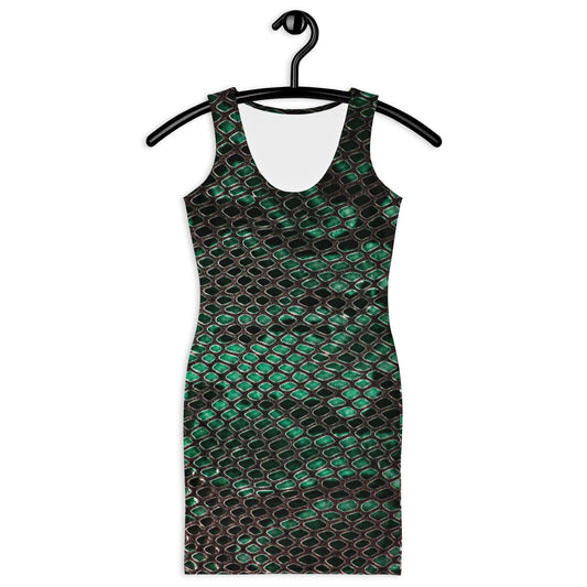 Bodycon dress Green Snakeskin