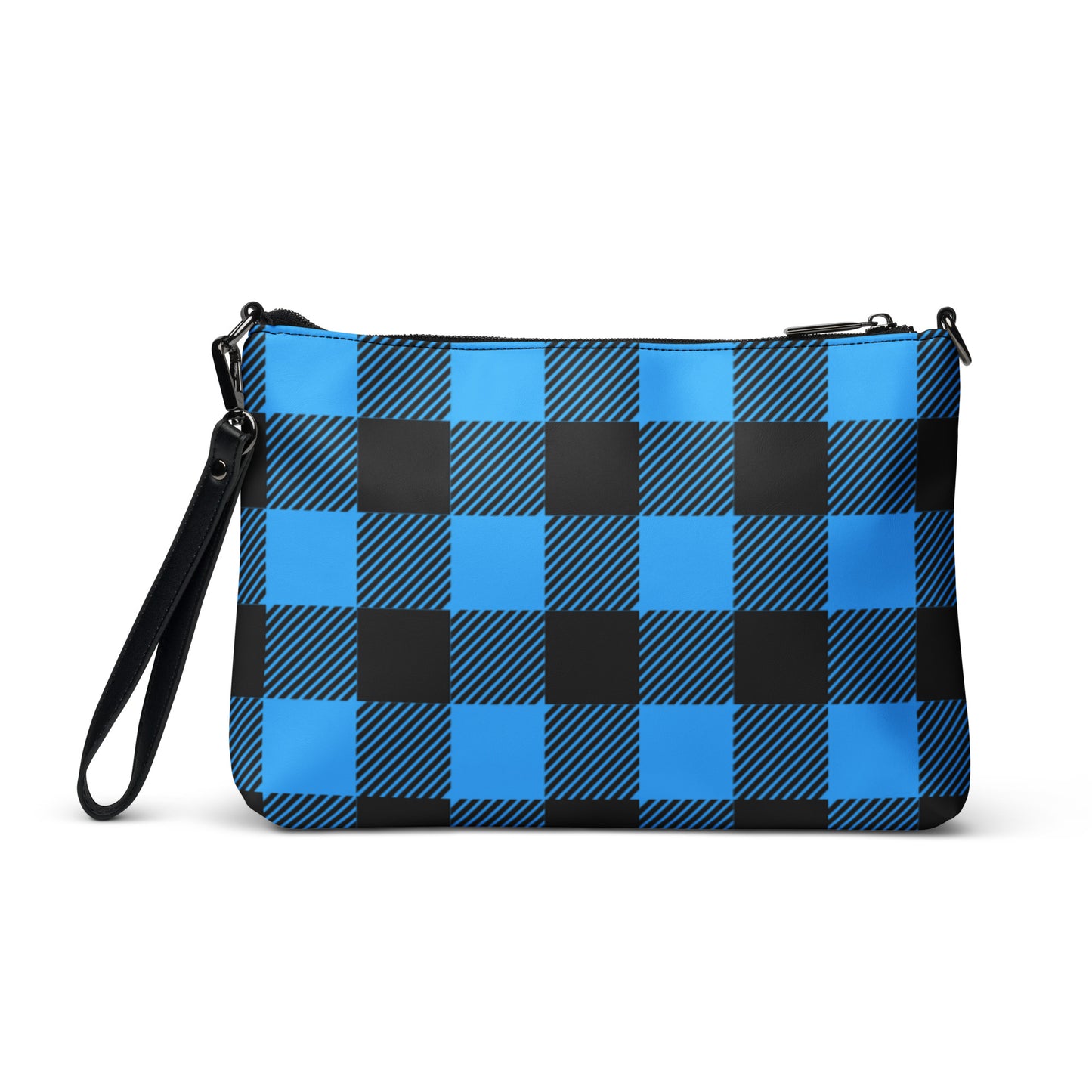 Crossbody bag Unisex Purse Adult/Teen Eye Cather Accessories Blue Black Plaid