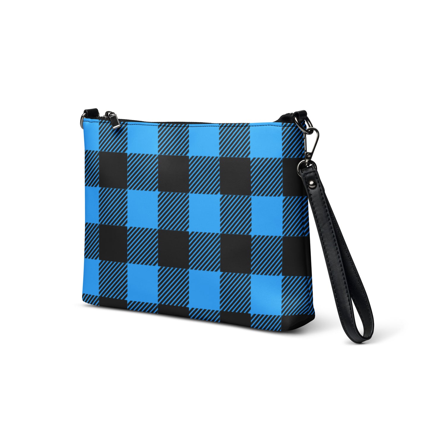 Crossbody bag Unisex Purse Adult/Teen Eye Cather Accessories Blue Black Plaid