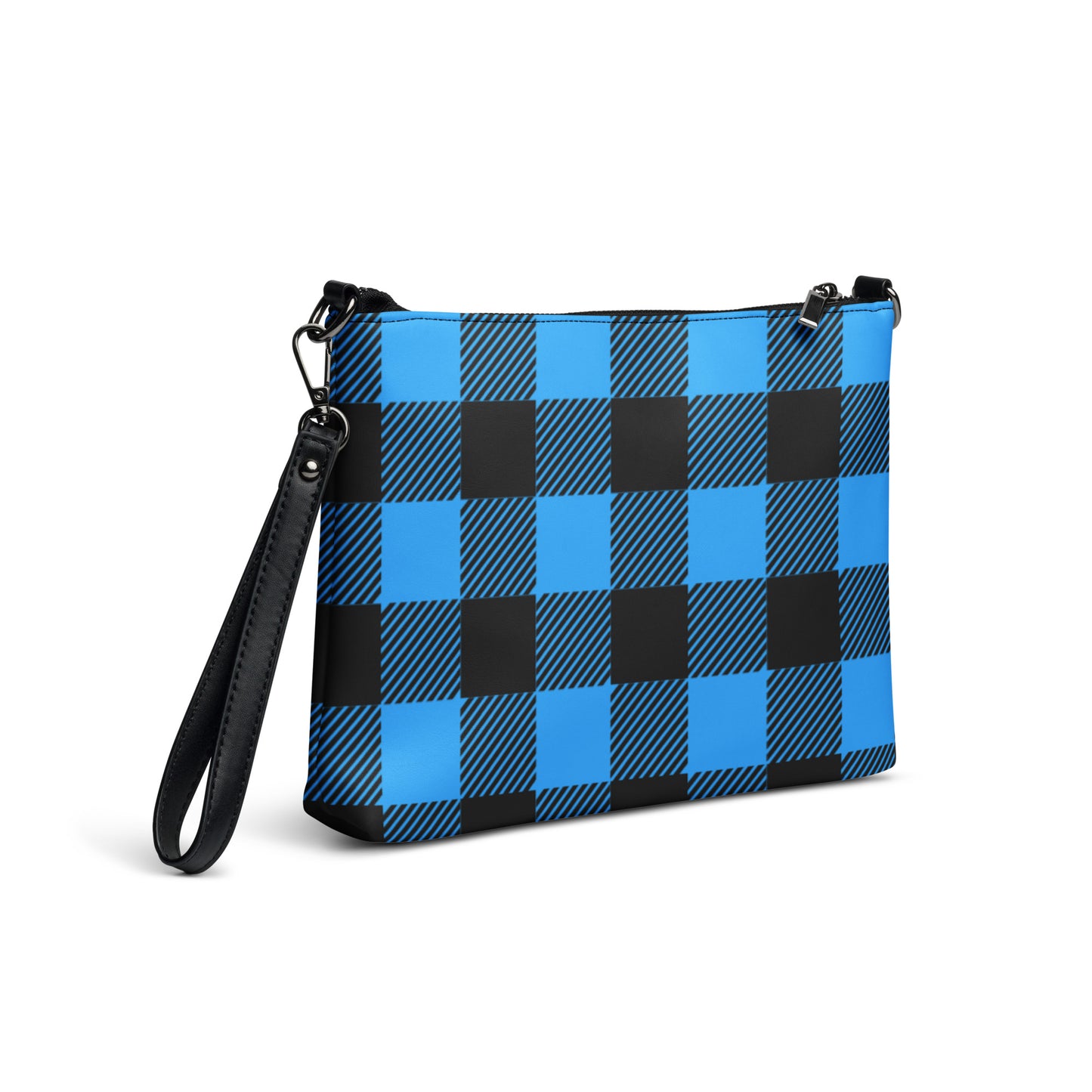 Crossbody bag Unisex Purse Adult/Teen Eye Cather Accessories Blue Black Plaid