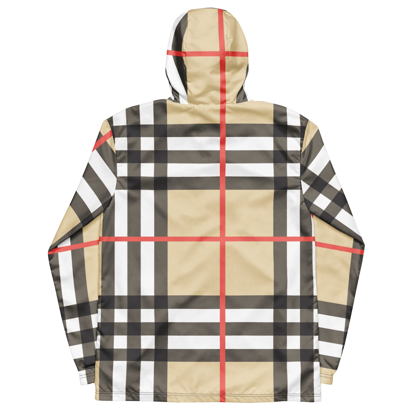 Unisex windbreaker Adult Activewear Tan beige plaid