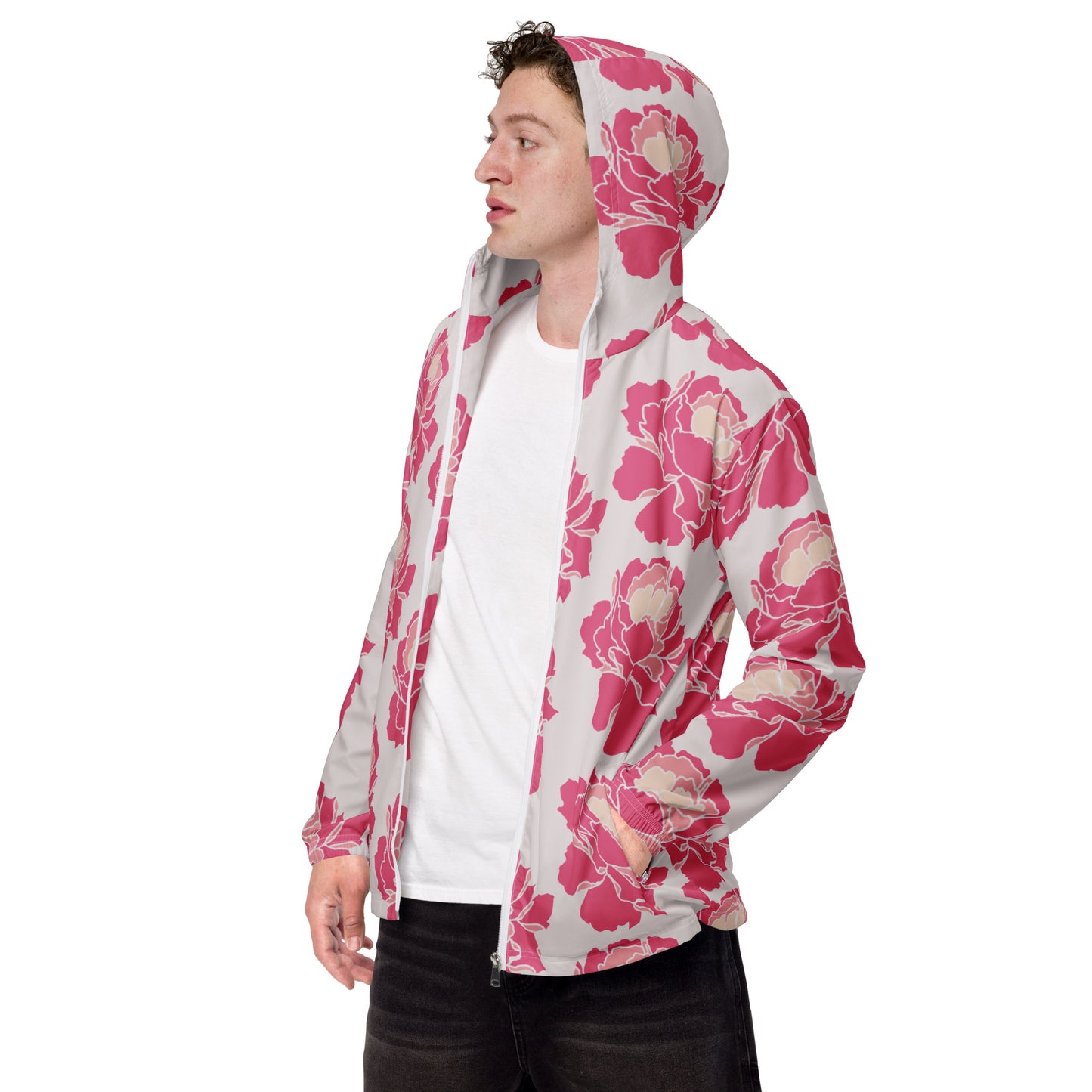 Unisex windbreaker Adult Activewear Rich Pinks white Design