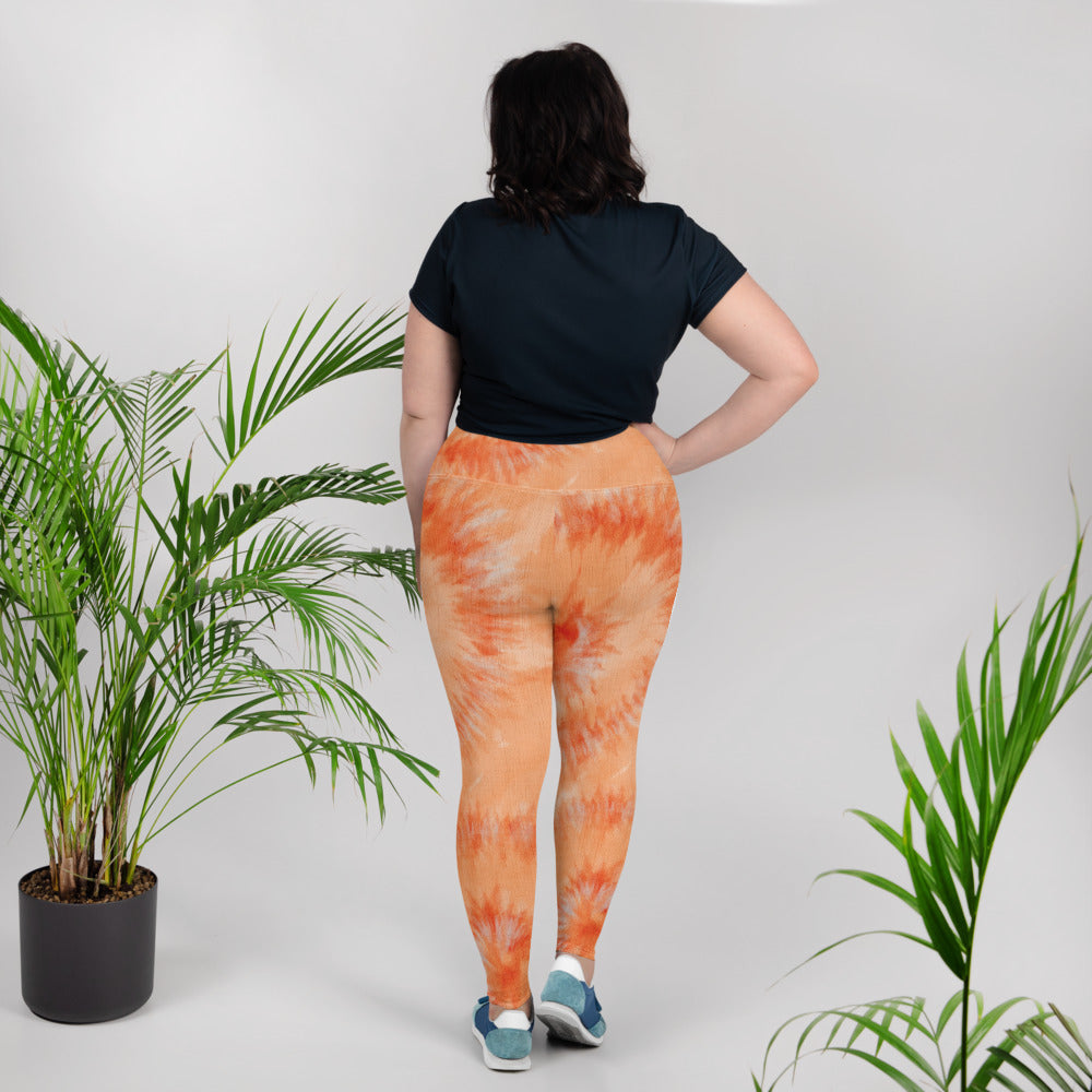 unisex orange tie dye leggings Adult Activewear