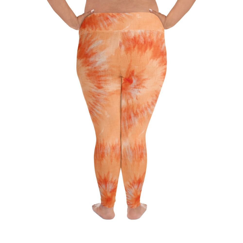 unisex orange tie dye leggings Adult Activewear