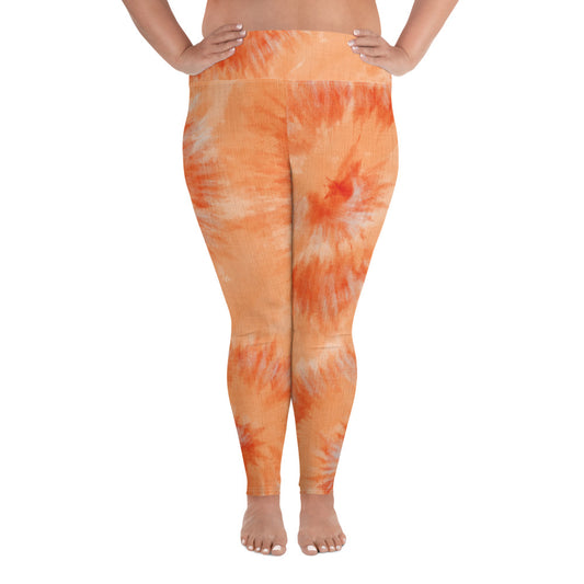 unisex orange tie dye leggings Adult Activewear