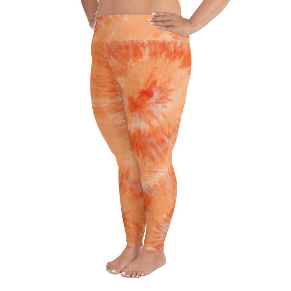 unisex orange tie dye leggings Adult Activewear