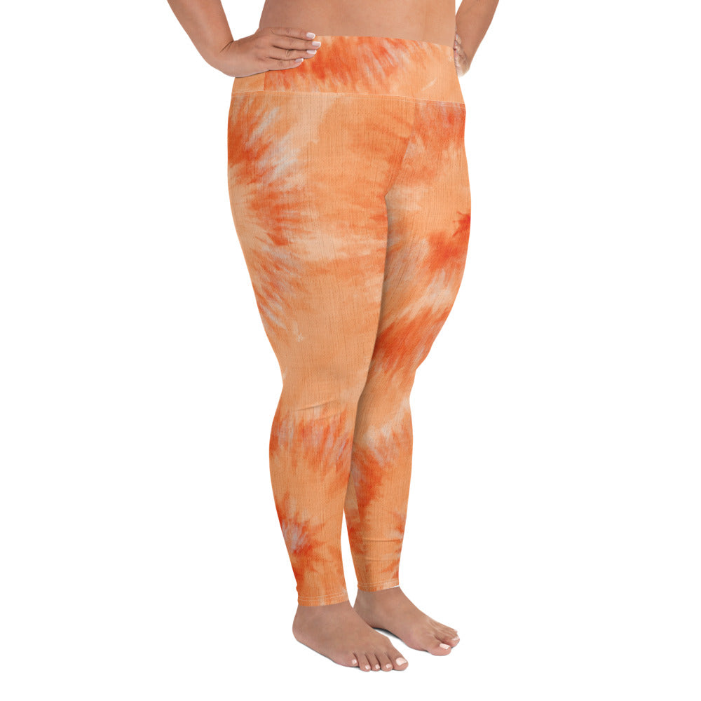 unisex orange tie dye leggings Adult Activewear