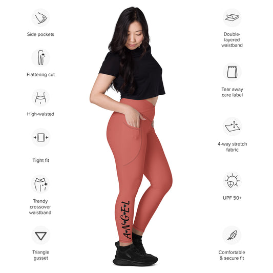 Crossover leggings with pockets Has Matching Top Sold Separate XXS to 6XL Adult/Teen Activewear