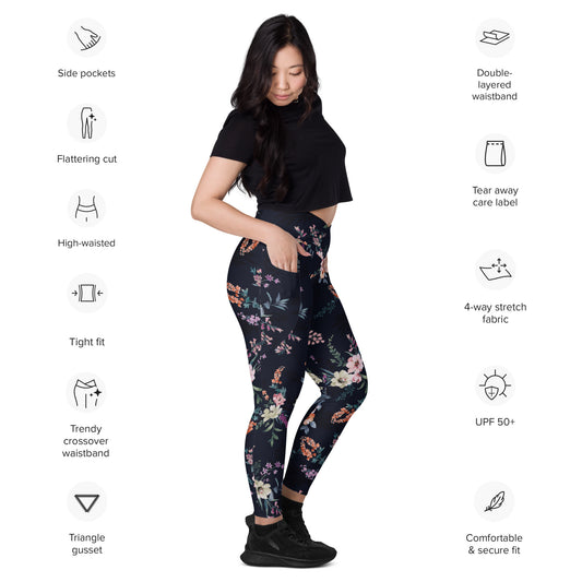 Crossover leggings with pockets Has Matching Tops Sold Separate XXS to 6XL Adult/Teen Activewear