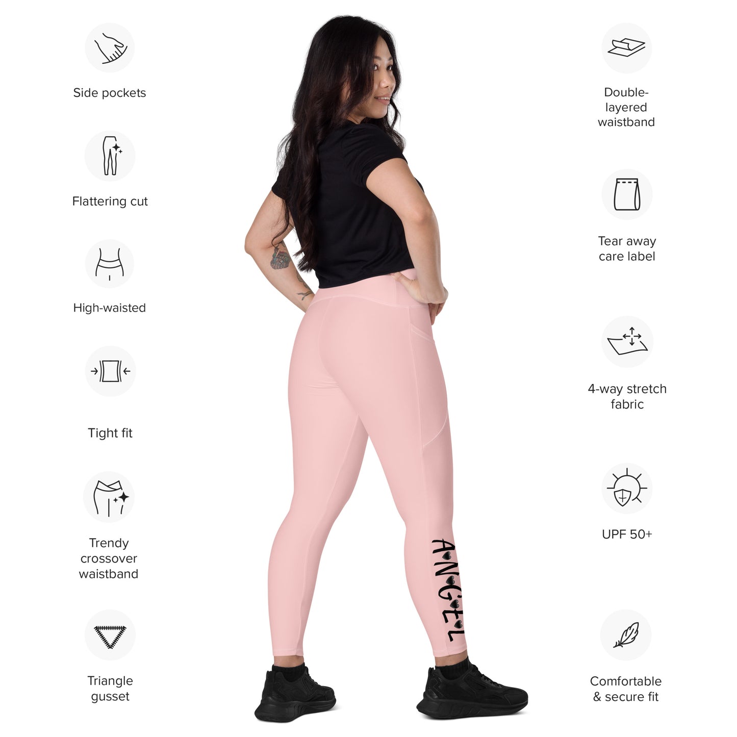 Crossover leggings with pockets Has Matching Top Sold Separate XXS to 6XL Adult/Teen Activewear