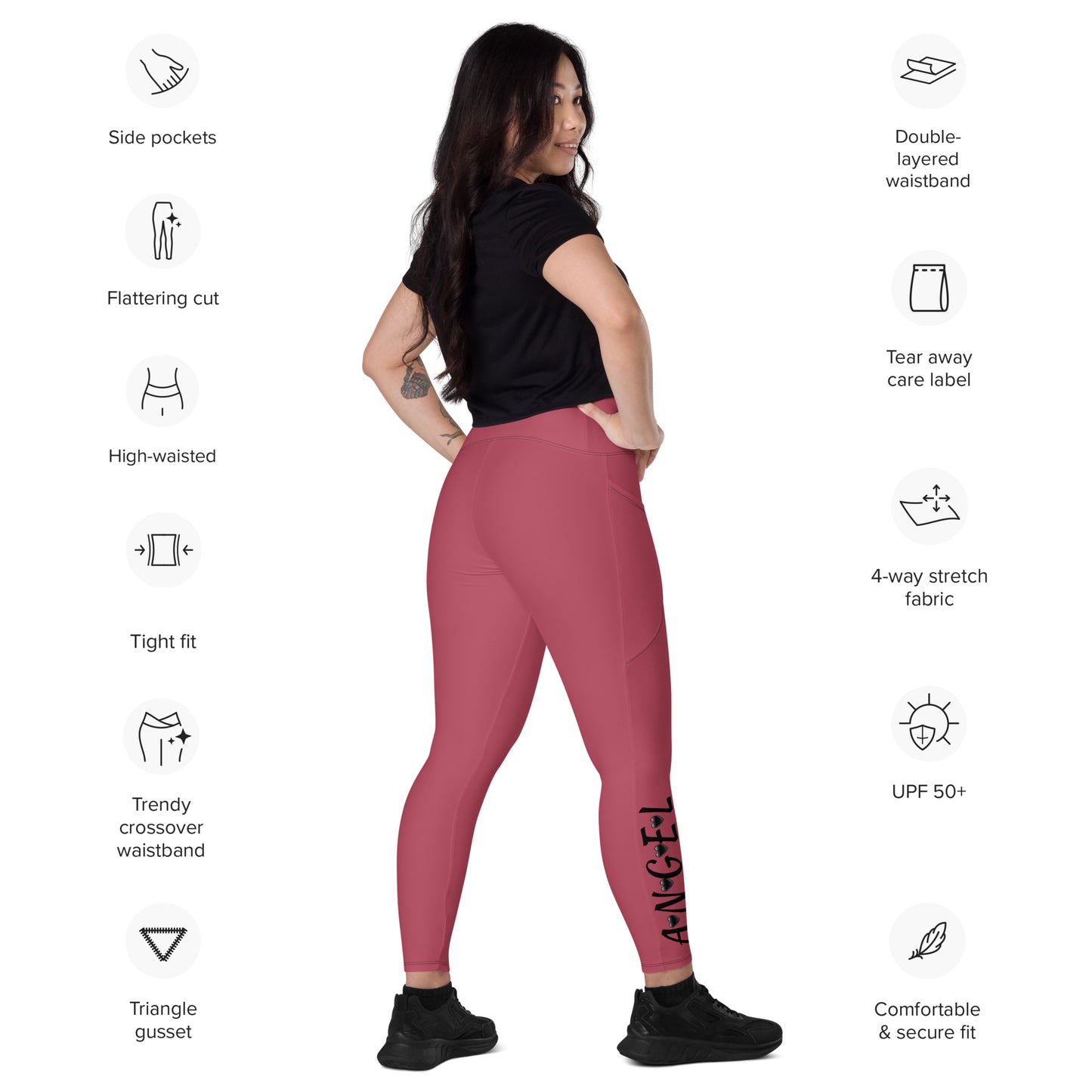 Crossover leggings with pockets Has Matching Tops Sold Separate XXS to 6XL Adult/Teen Activewear