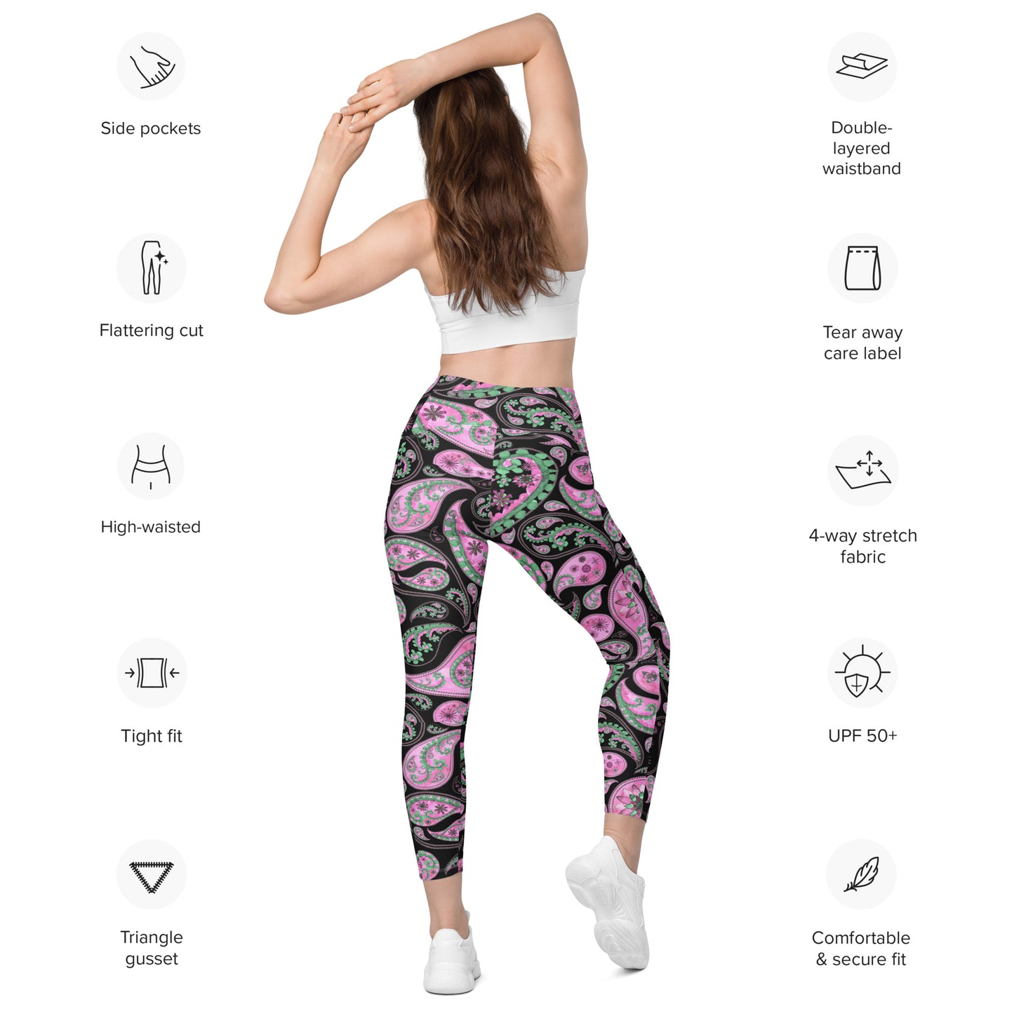 Leggings with pockets 2XSmall Up To 6XL Adult/Teen Activewear Matching Top Sold Separately