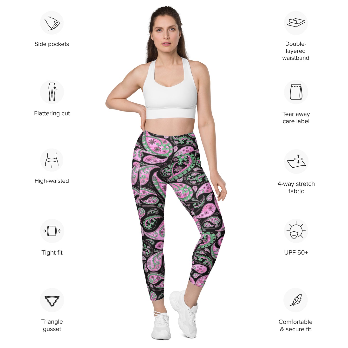 Leggings with pockets 2XSmall Up To 6XL Adult/Teen Activewear Matching Top Sold Separately