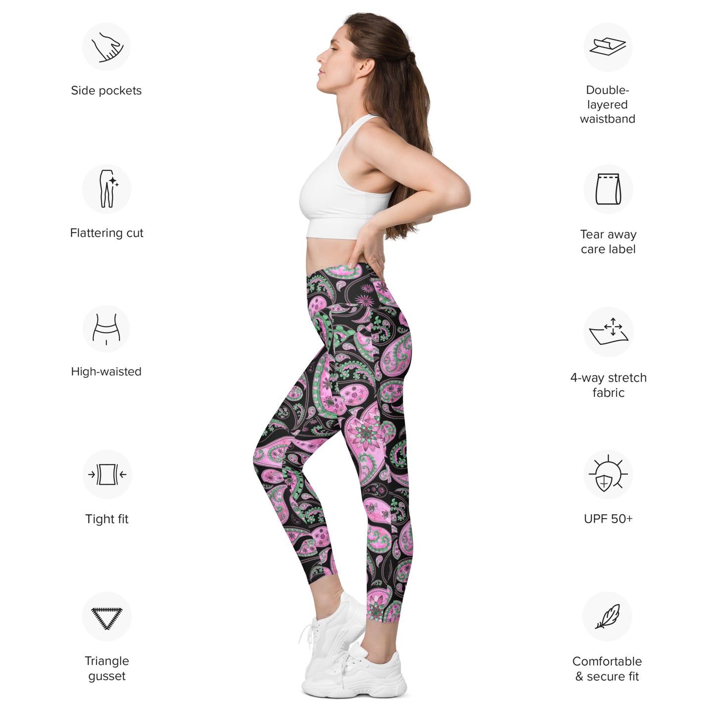 Leggings with pockets 2XSmall Up To 6XL Adult/Teen Activewear Matching Top Sold Separately