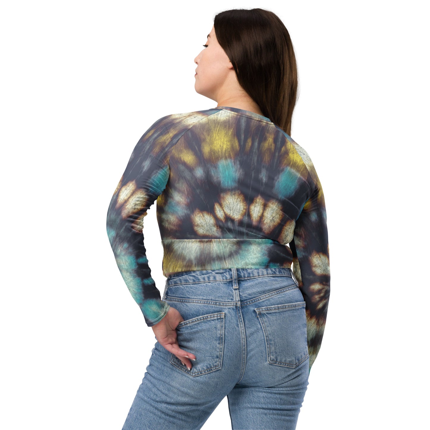 Recycled long-sleeve crop top Up To 6XL Unisex Adult Activewear