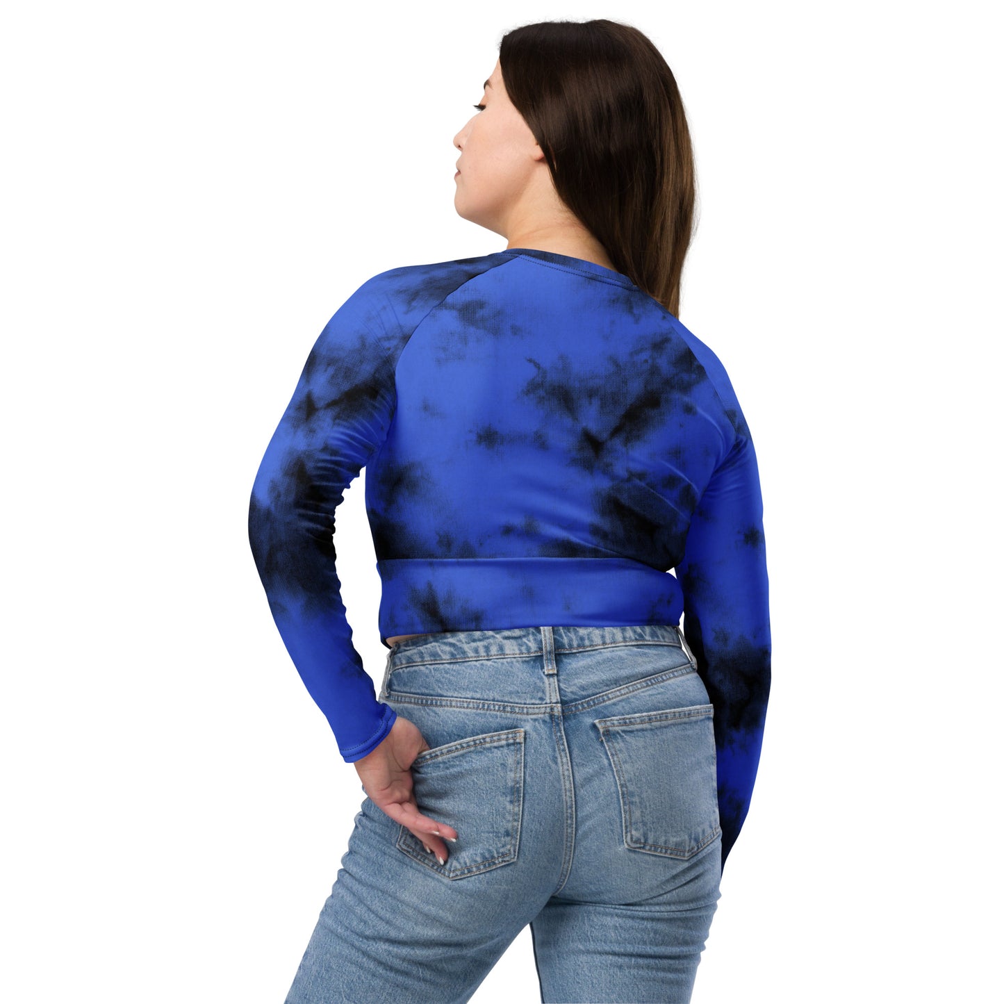 Recycled long-sleeve crop top  Up To 6XL Unisex Adult Activewear