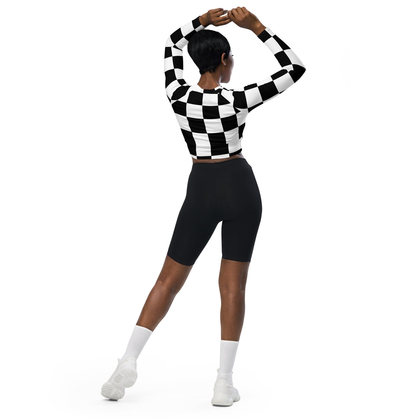 Recycled long-sleeve crop top  Up To 6XL Unisex Adult Activewear