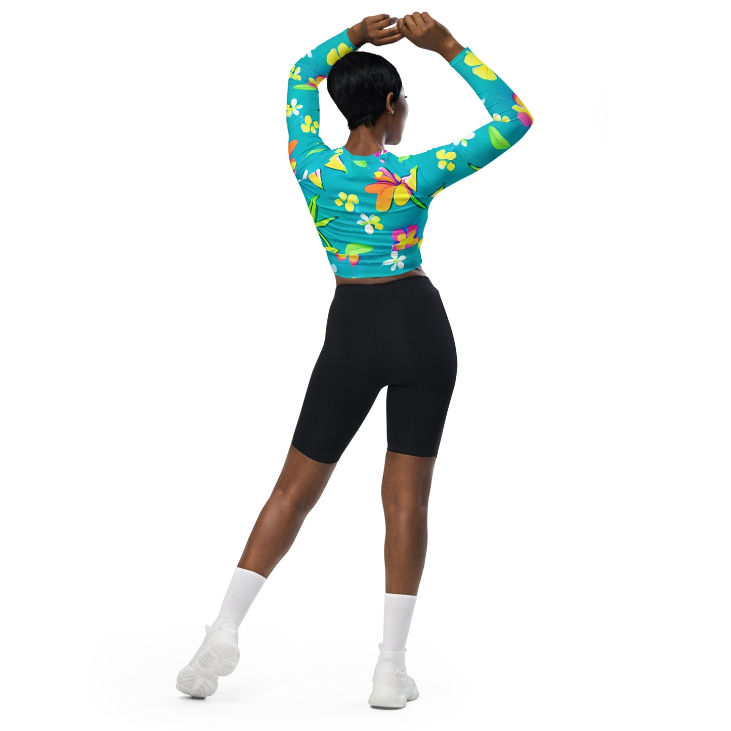 Recycled long-sleeve crop top  Up To 6XL Unisex Adult Activewear