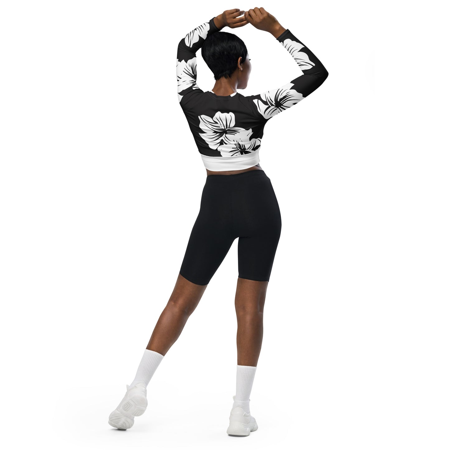 Recycled long-sleeve crop top Up To 6XL Activewear Adult/Teen