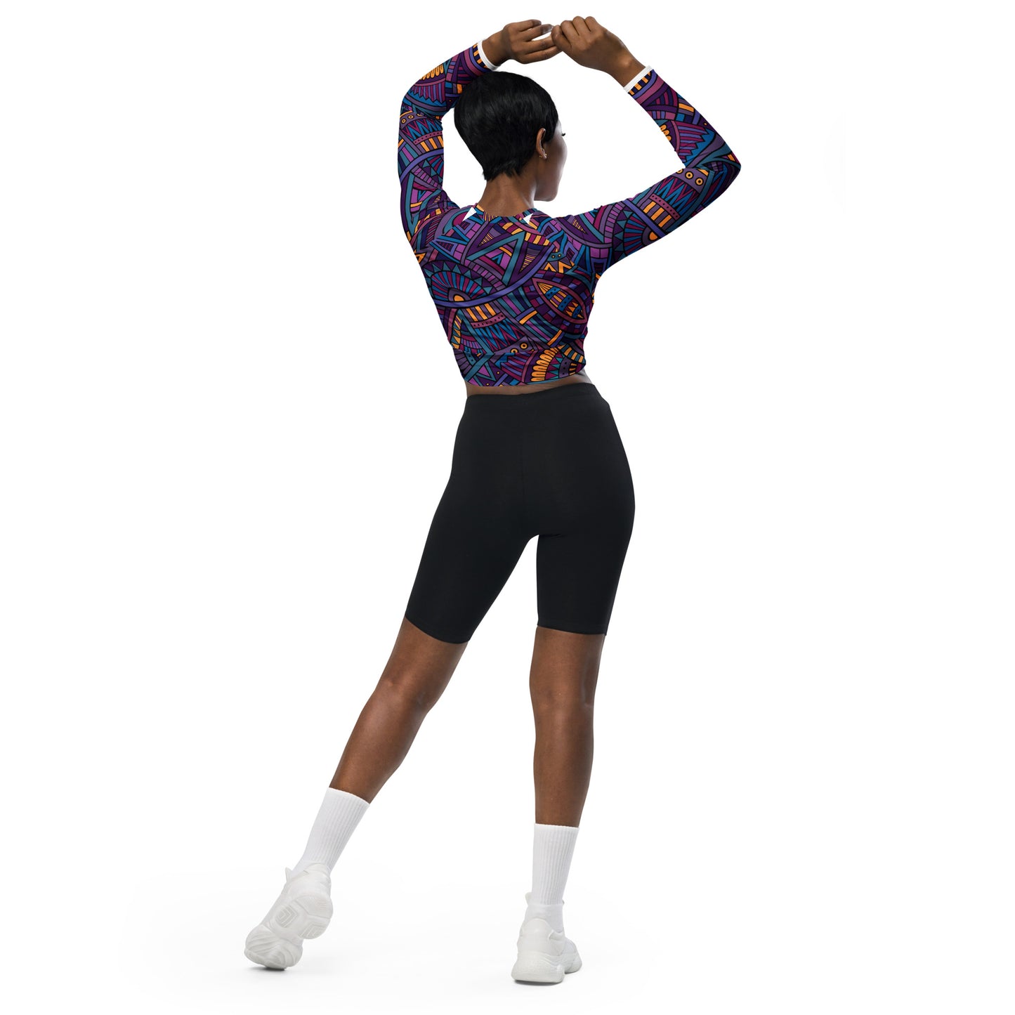 Recycled long-sleeve crop top Up To 6XL Activewear Adult/Teen