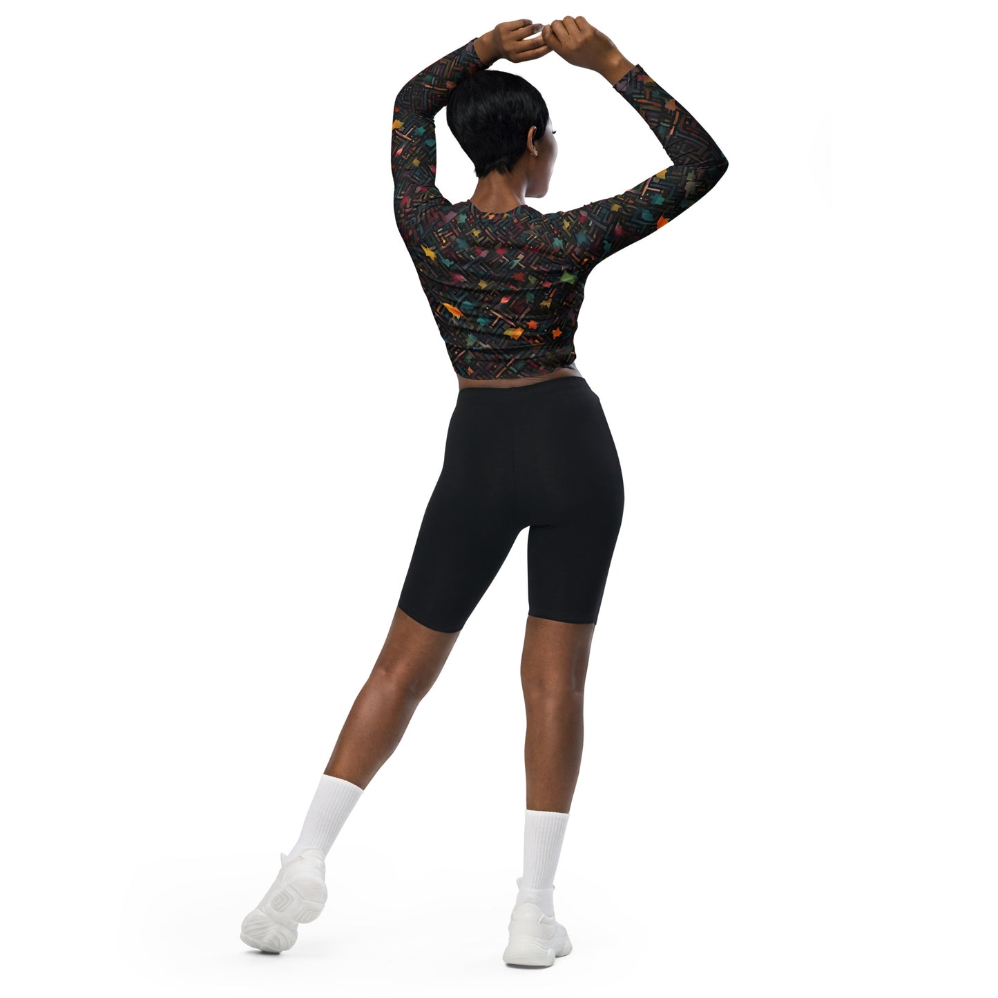 Recycled long-sleeve crop top Up To 6XL Activewear Adult/Teen