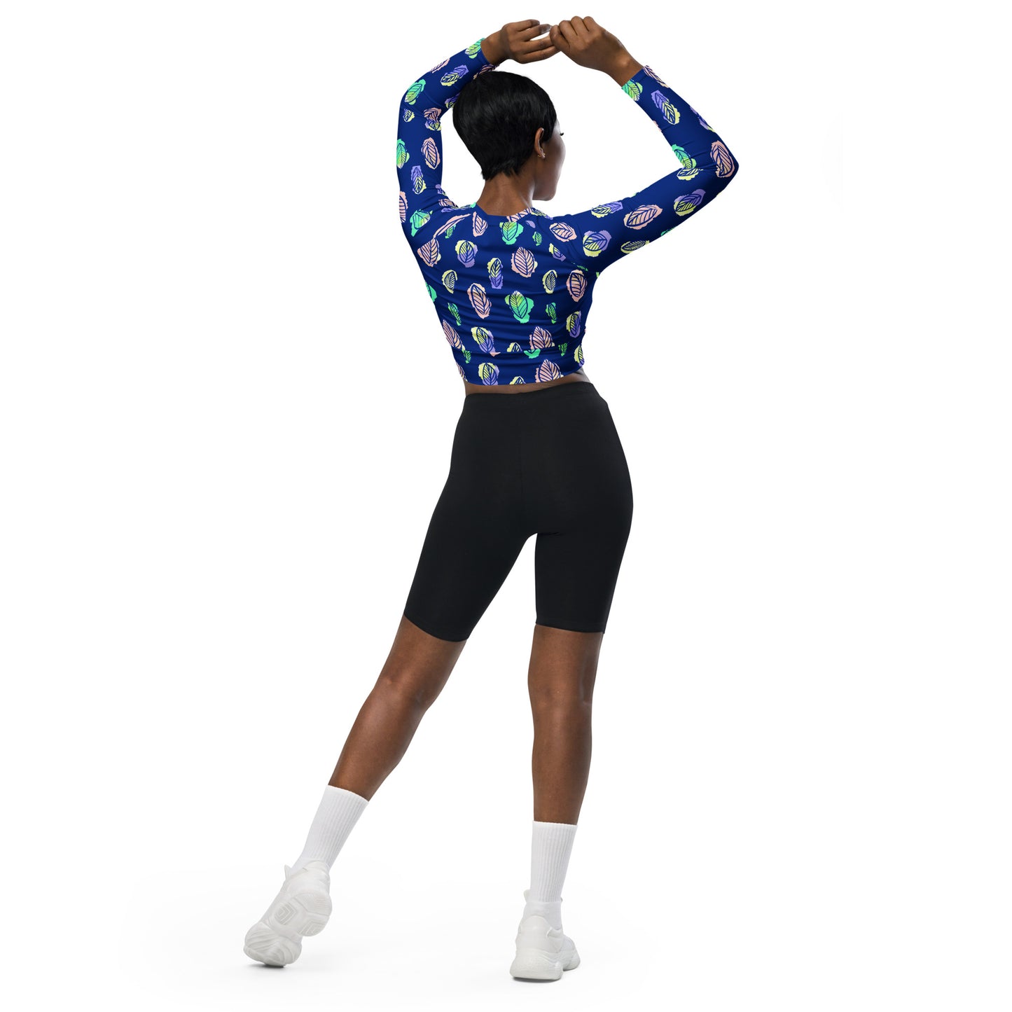 Recycled long-sleeve crop top Up To 6XL Activewear Adult/Teen