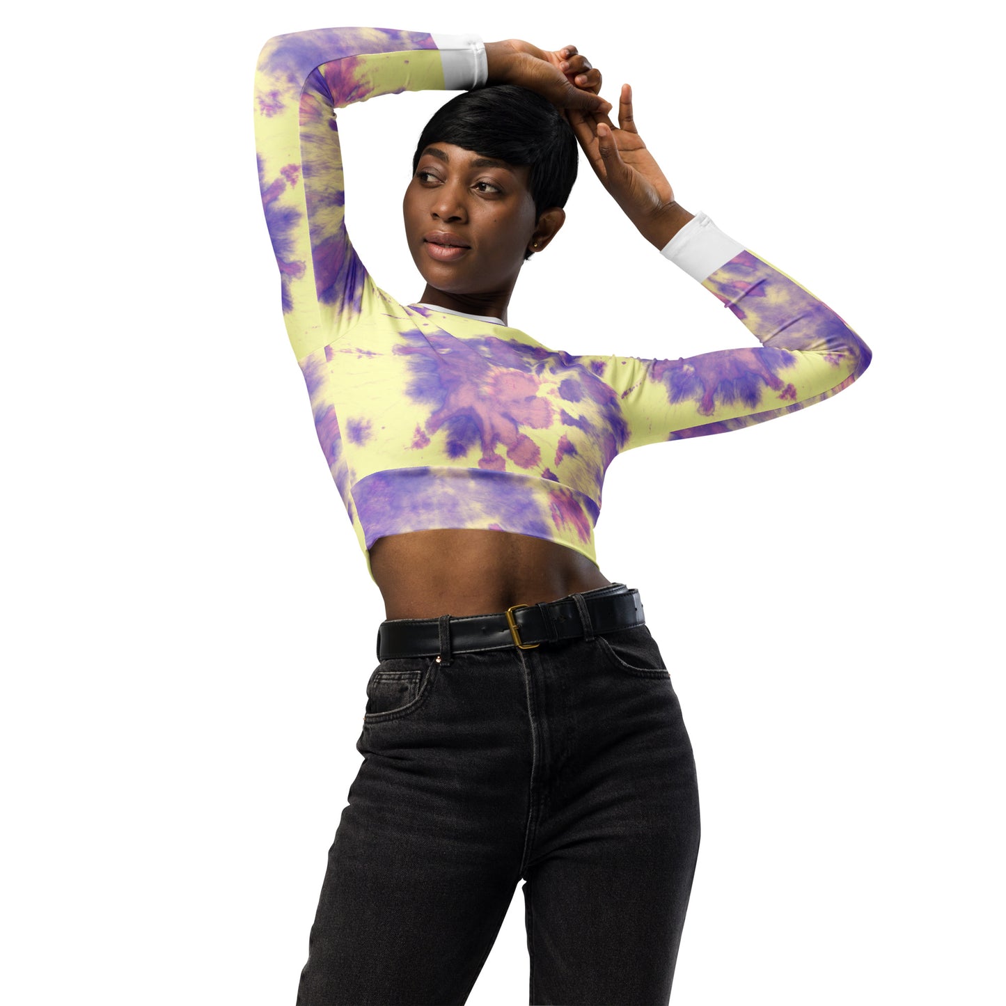 Recycled long-sleeve crop top  Up To 6XL Unisex Adult Activewear Has Matching Bottoms Sold Separate