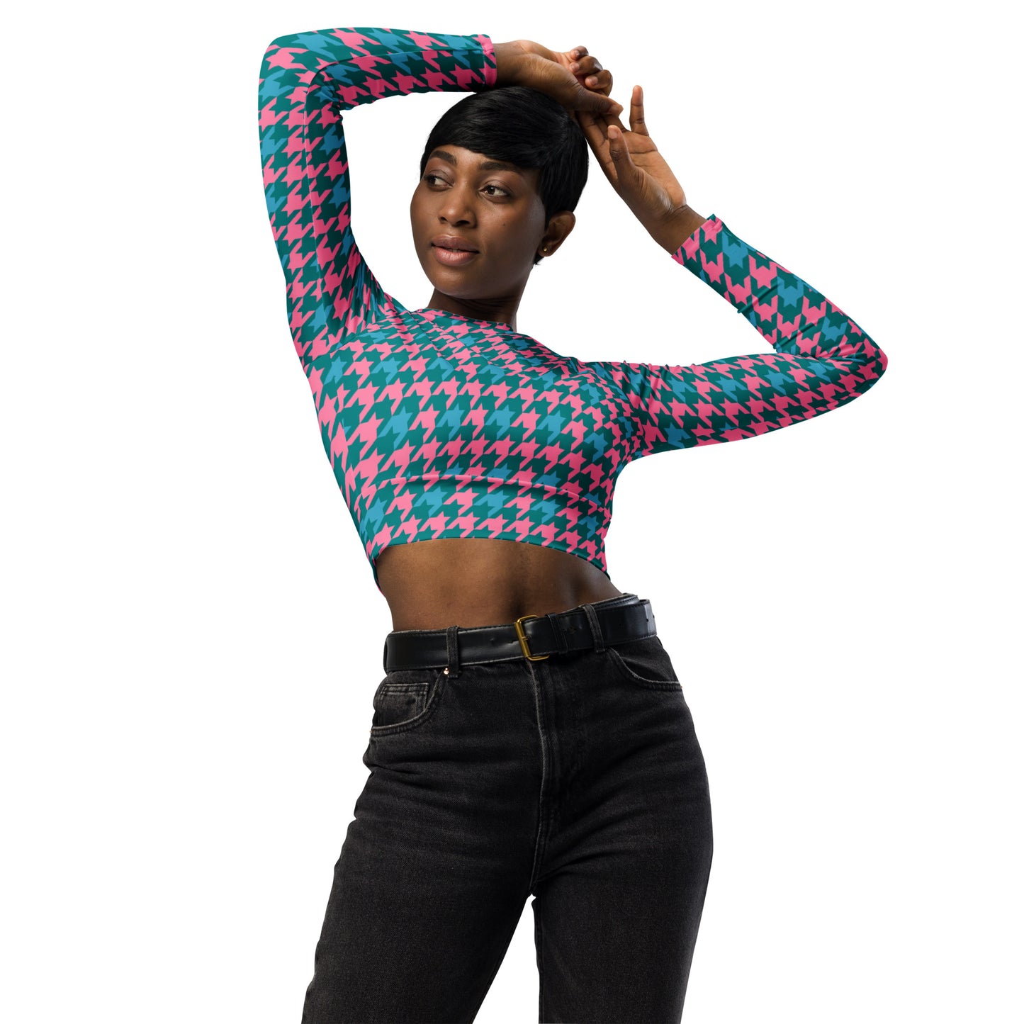 Recycled long-sleeve crop top Adult/Teen Activewear Good Quality Material