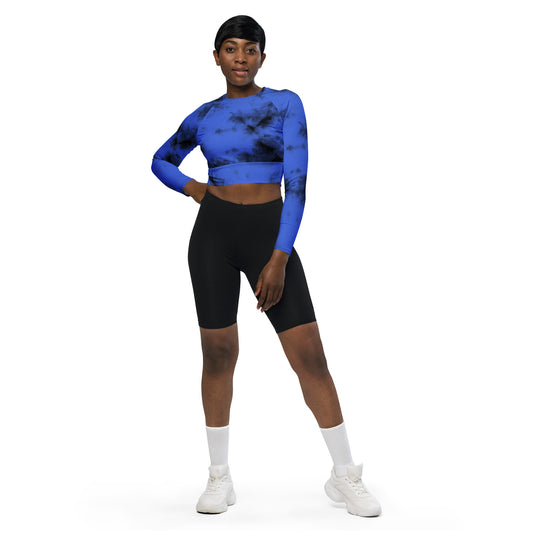 Recycled long-sleeve crop top  Up To 6XL Unisex Adult Activewear