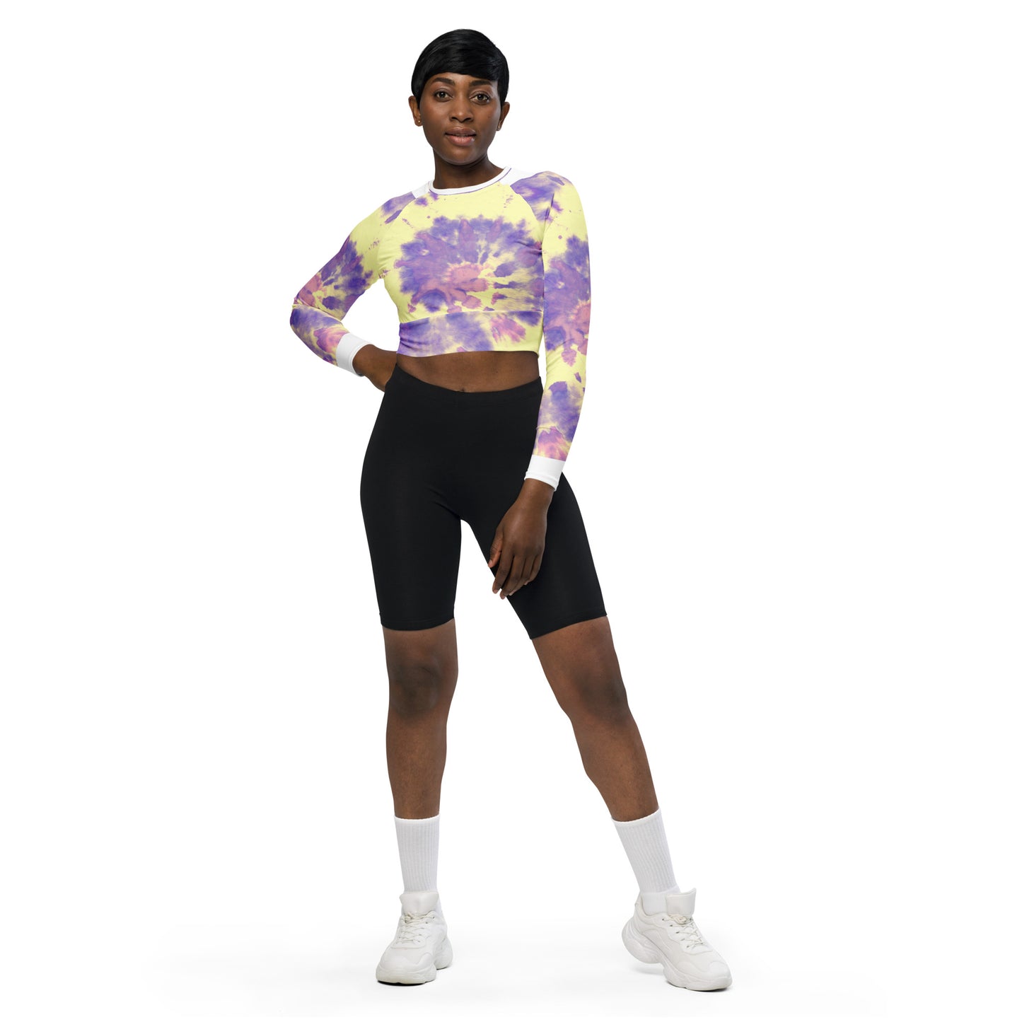 Recycled long-sleeve crop top  Up To 6XL Unisex Adult Activewear Has Matching Bottoms Sold Separate