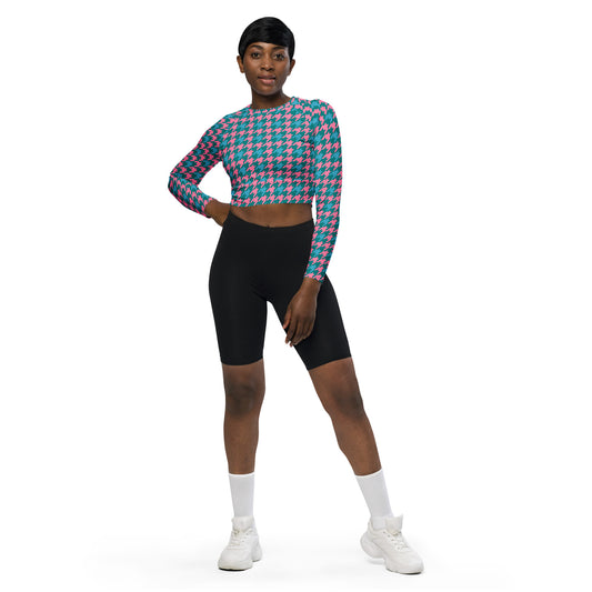 Recycled long-sleeve crop top Adult/Teen Activewear Good Quality Material