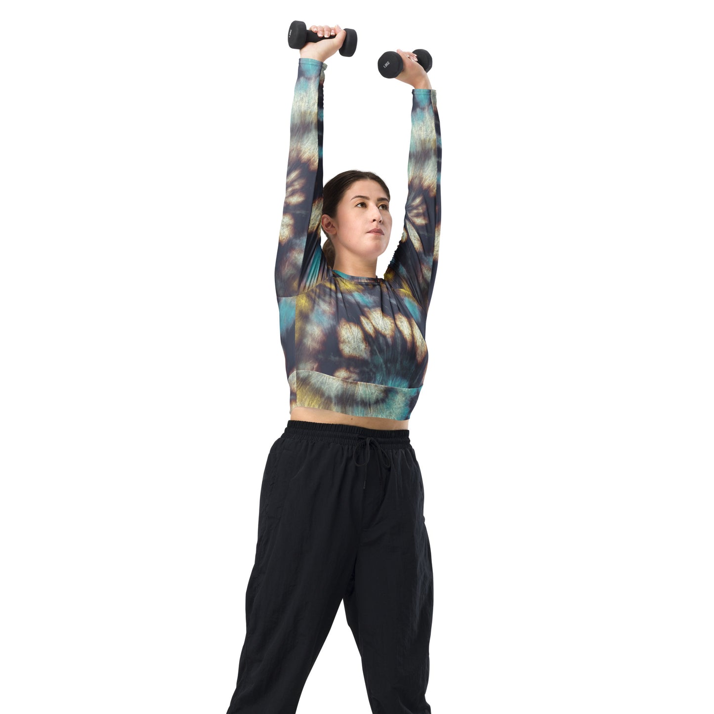 Recycled long-sleeve crop top Up To 6XL Unisex Adult Activewear