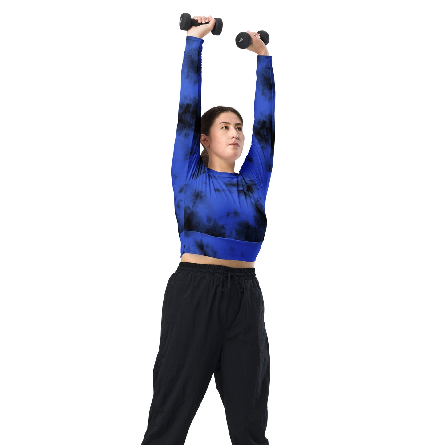 Recycled long-sleeve crop top  Up To 6XL Unisex Adult Activewear