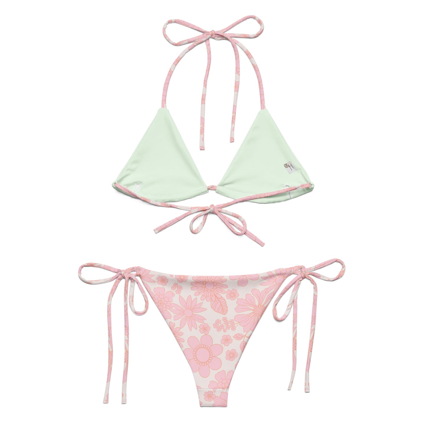 All-over print recycled string bikini